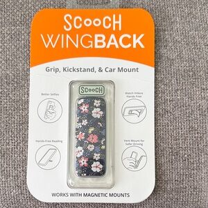 Wingback Floral Phone Grip and Stand - Black